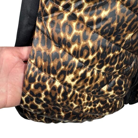 Calvin Klein Medium Performance Puffer Vest Jacket Leopard Full-Zip Pocket Repel - Picture 4 of 10